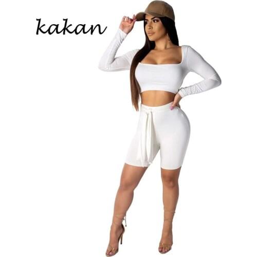 Kakan sexy U-neck jumpsuit two-piece slim 4 pants suit sexy halter white black jumpsuit