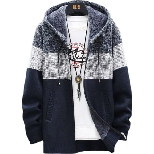 Winter Hooded Sweatercoats for Men Casual Fit Cardigans Good Quality Male Slim Sweaters Men Thicker Warm Cardigan Sweaters 3XL
