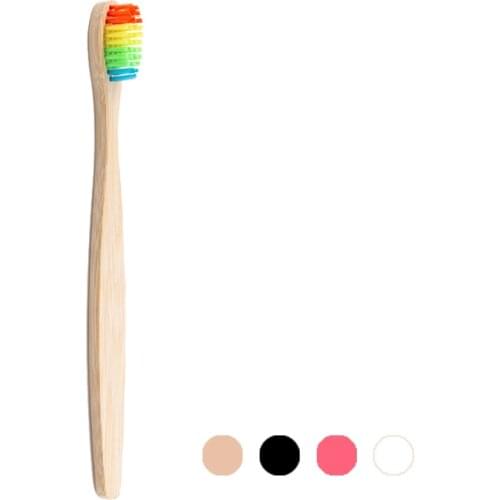 1/3PCS Adult Bamboo Toothbrush Rainbow EcoFriendly Teeth Brush Wooden Handle Eco Brushes Oral Care Tool