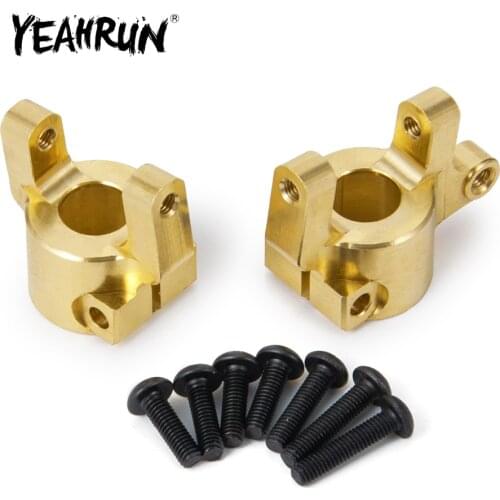 YEAHRUN 1Pair Heavy Duty Brass Front Hub Carrier for SCX10 90046 1/10 RC Crawler Counterweights