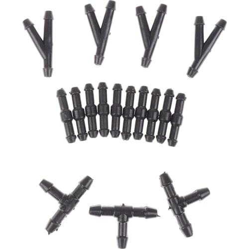 10pcs Universal Connecting Pipe Joint T-shaped Tee Y-shaped Tee Air Fuel Water Gasoline Wiper Washer Nozzle Hose