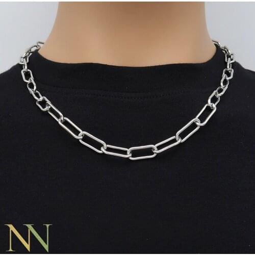 10 Pcs x Stainless Steel Necklaces, Rectangle Chain Necklace Choker, Toggle Clasp Necklace Gold Layer Necklaces for Woen or Men