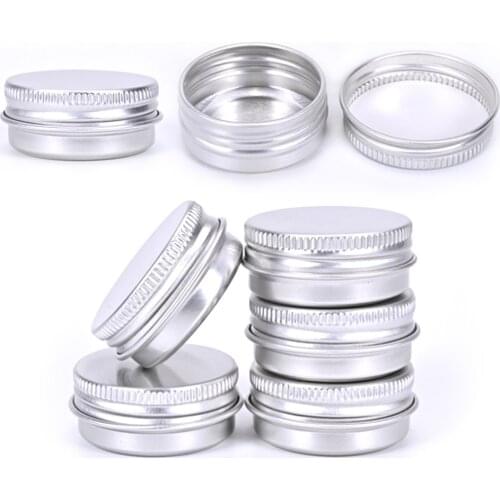 100Pcs Aluminum Jar Storage Box 5g/10g/15g/30g/50g Cosmetic Container Cream Tin Mini Pot Conditioner Makeup Bottle Rangement