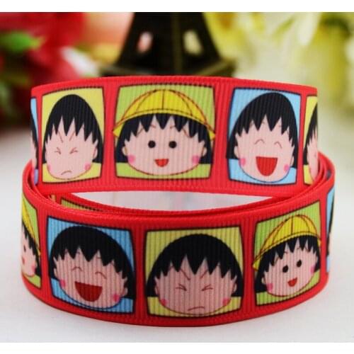 22mm 25mm 38mm 75mm Ruban satin Chibi Maruko Chan Cartoon printed Grosgrain Ribbon Bow X-00894 10 Yards