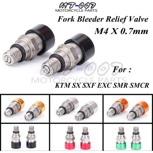 Free Shipping New MX M4*0.7mm Fork Bleeder Relief Valve Fork Relief Valve For KTM SX SXF EXC SMR SMCR Supermoto Motard Racing