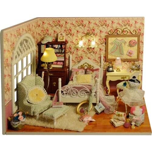 DIY Model Dollhouse Furniture Miniature Doll House Dust Cover 3D Wooden Christmas Gift Toys For Children Fantasy Princess room