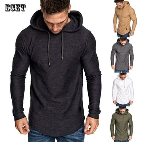 Jogger Fitness Mens Sports Hoodie Streetwear Casual Long Sleeve Hooded T-Shirt Top Fashion Quick Dry Mens Hoodie