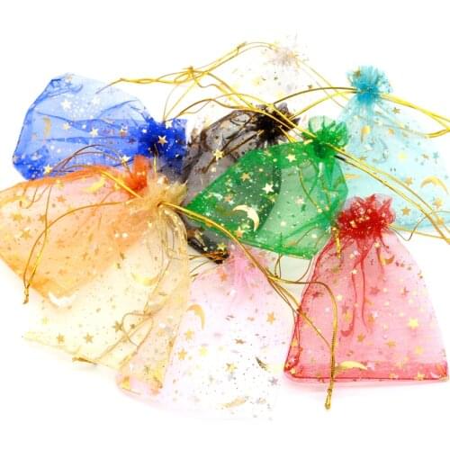 Hot Sale 7x9cm/9x12cm 500pcs/lot Pick 10 Colors Organza Bags Christmas Jewelry Packaging Bags Drawstring Gift Bag & Pouches