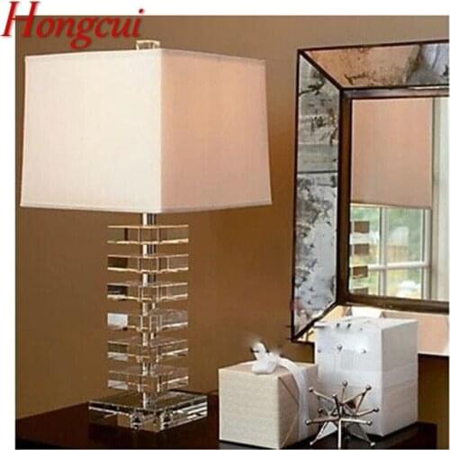 Hongcui Creative Crystal Table Light Desk Lamp Contemporary LED for Home Bed Room Decoration