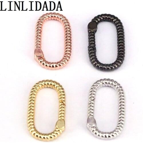 10Pcs,14*25mm Oval Carabiner Clasp, Spring Snap Carabiner Clasp Findings