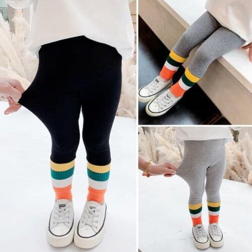 Girls Leggings Rainbow Stirped Girl Pants Children Patchwork Childrens Sweatpants Spring Autumn Clothes Girl