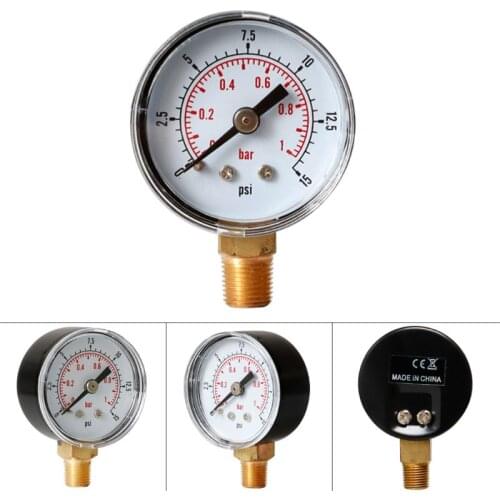 Pressure Gauge 40mm Dial 1/8" BSPT Vertical 15,30,60.100,160 200, 300 PSI & Bar
