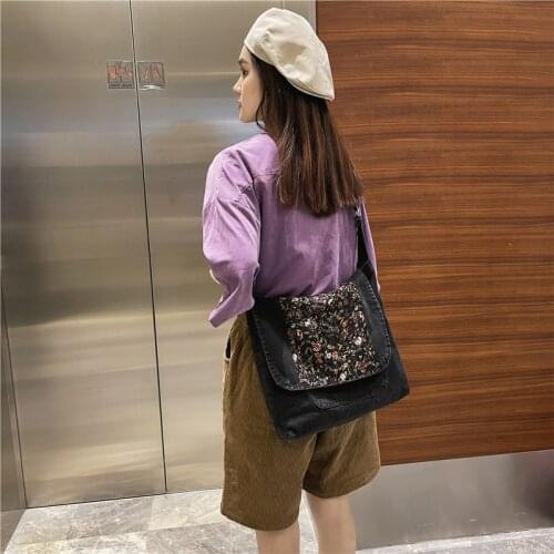 Purple Spirit Bird - Fashion Shoulder Bag designer Women Shopping Bag Female denim large hand bags for women brand 2021
