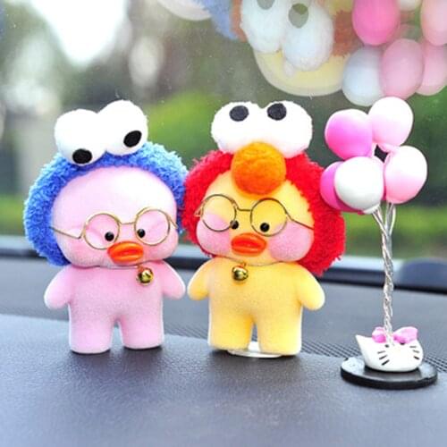 Cartoon Soft Plush Cute Glasses Duck creative fashion glasses Dolls For Children Girls Gifts Car Toy Ornaments Auto Accessories