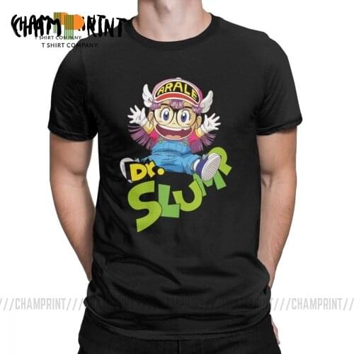 Dr.Slump T Shirt for Men Arale Printed Tops Short Sleeve Novelty T-Shirt Crew Neck Pure Cotton Tees