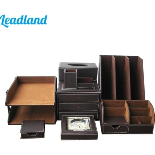 Kingfom Office Organizers File Holder Rectangle Tissue Case Desktop Organizer Pen Holder Memo Holder T52K