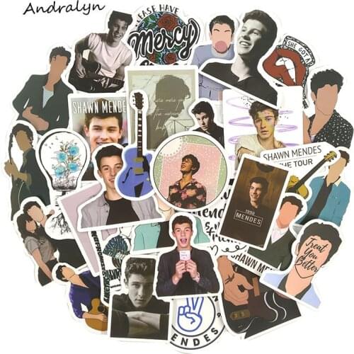 10/50Pcs Handsome Boy Music Singer Shawn Mendes Poster Stickers For Laptop Luggage Guitar Car Skateboard Motorcycle Sticker