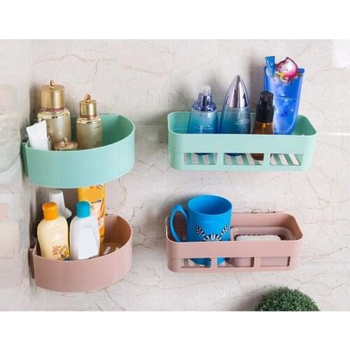 PP Plastic Practical Stable Home Kitchen Bathroom Basket Shelf Storage Rack Wall Mounted Anti-Slip Utensil Stand Holder Rack