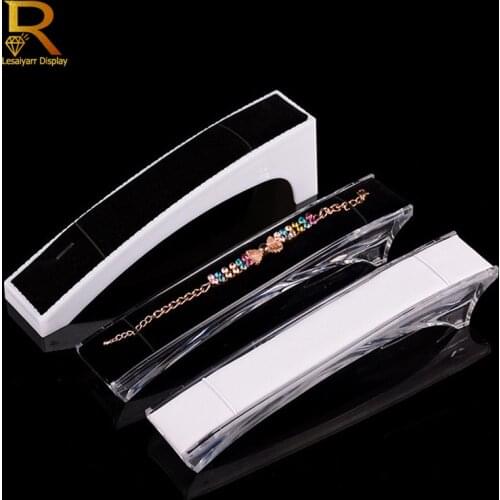 2 Color Transparent Acrylic Jewelry Display Stand Necklace Chain Velvet Jewelry Decoration Display Stand Display Props