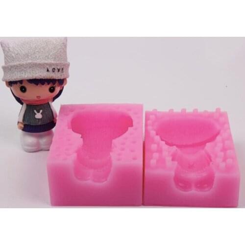 Silicone mold 3D cartoon girl shape Fondant cake mould chocolate mold clay craft decoration mold Handmade tools