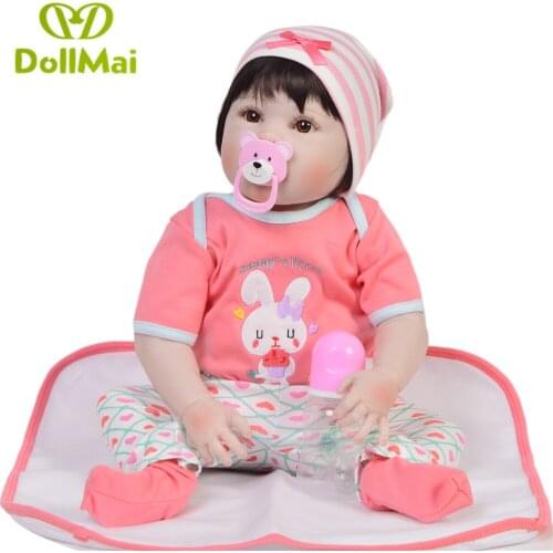 23 Inch Boneca bebes reborn menina Full Body Silicone Vinyl Reborn Babies Dolls 57 cm Realistic Newborn Girl Dolls toys gift