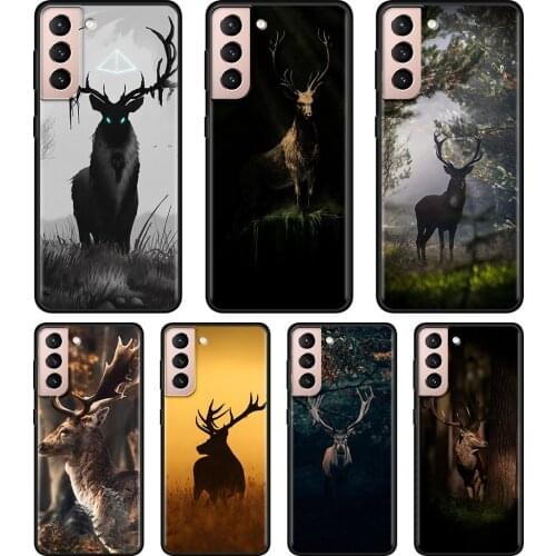 Silicone Case For Samsung Galaxy S21 S20 Ultra S10 Lite S9 S8 Plus S10e S7 Edge Cover Animal Deer Hunting Camo Shell Funda