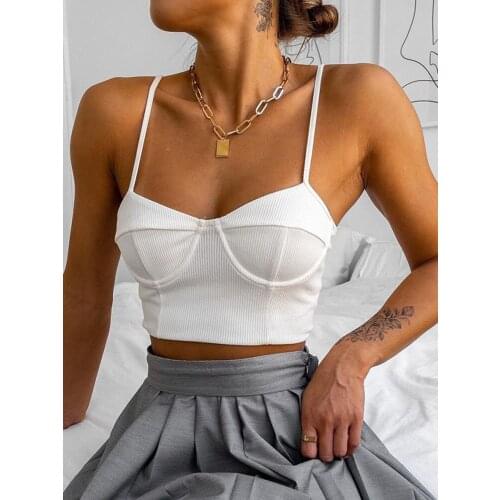 SRUBY European and American court style pure color sling Ins foreign trade new style with sexy chest-shaped halter short vest