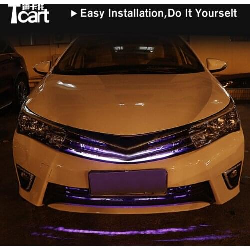 Tcart Intake grille dynamic led RGB 7Color lights For Toyota avensis t25 land cruiser prado 150 prius chr corolla accessories