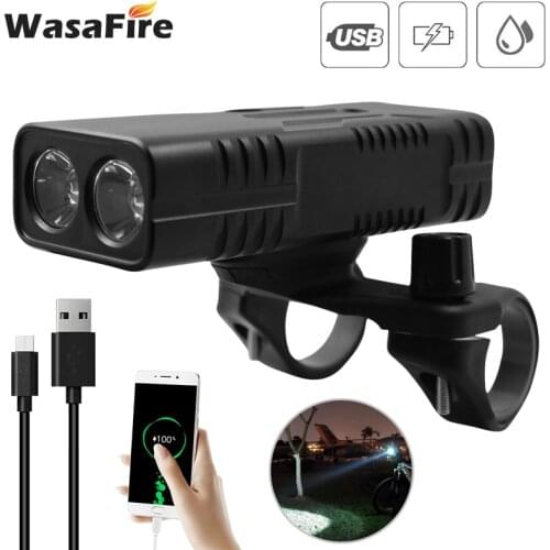 9600mAh Bicycle Light 2*T6 LED 1000LM Bike Front Light Power Bank USB Rechargeable MTB Flashlight Lantern Cycling Head Lamp