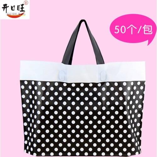 High grade black and white dot plastic clothing, handbags, thickening men and womens clothing store, packaging sling bag, gift