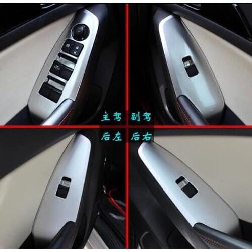 Higher star ABS chrome 4pcs Door Armrest decoration cover for Mazda Axela 2014-2016