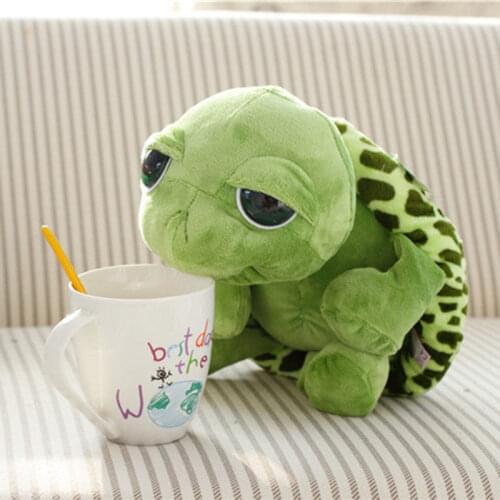 20cm Funny Stuffed Plush Animals Super Green Big Eyes Stuffed Tortoise Turtle Animal Plush Baby Kids Toy Birthday Gift