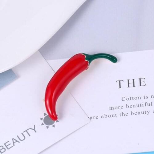 Red Chili Pepper Pins Brooches For Women Clothes Accessories Trendy Vegetable Shape Metal Enamel Brooch Jewelry Women Brooch