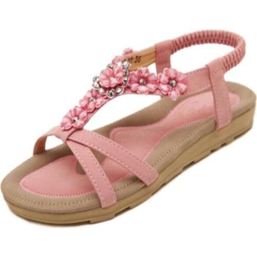 New Bohemian Style 2019 Summer Women Shoes Fashion Womens Sandals Flat Heel Brand Beach Summer Shoes Ladies Sweet