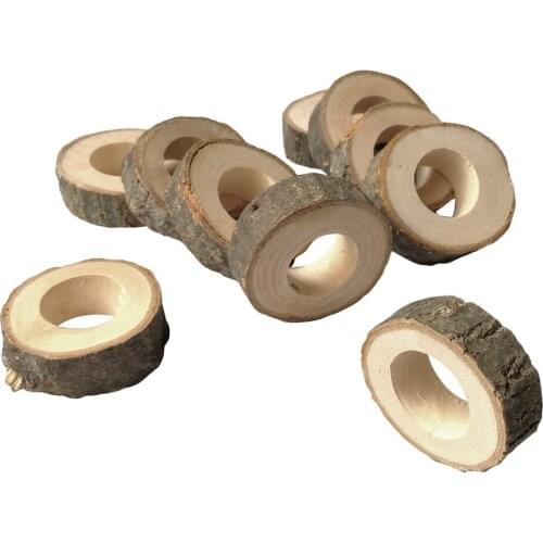 10pcs Creative Natural Wood Napkin Ring Rustic Wood Table Decor Creative Birthday Party Bar Wedding Diy Decor Wedding Supplies