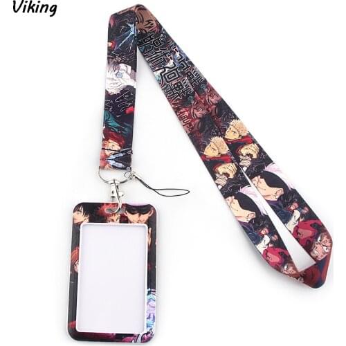 20pcs/lot G1532 Anime Business Badge Card Holder with Necklace Lanyard Keychain keys Badge ID Mobile Phone Rope Gifts