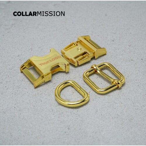 20pcs/lot (metal buckle+adjust buckle+D ring/set) provide laser engraving service customize LOGO 20mm plated buckle 8 colors