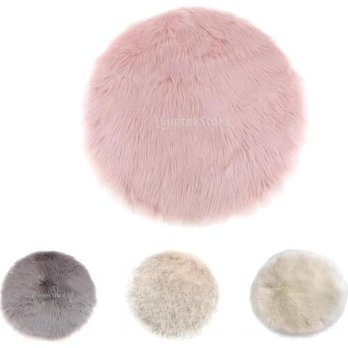 4Pieces Soft Sheepskin Fluffy Shaggy Fake Faux Fur Rug Small Mat Throw Washable