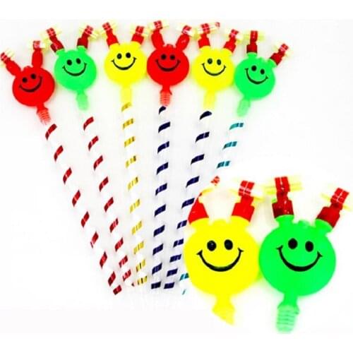 40Pcs 37cm long Smiling Colorful Whistles Kids Childrens Birthday Party Blowing Dragon Blowout Baby Birthday Supplies Toys gifts