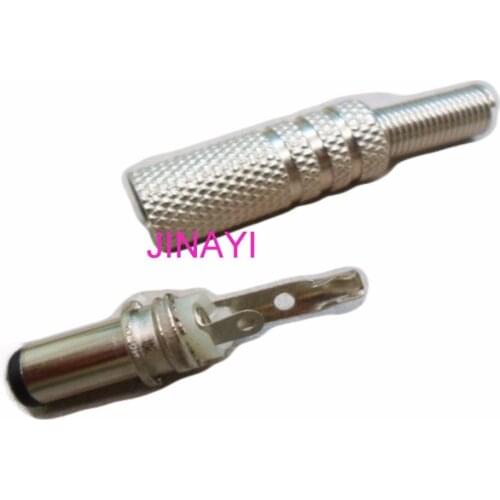 50pcs Metal DC 5.5X2.1mm Male Plug Power Adapter Socket Connector