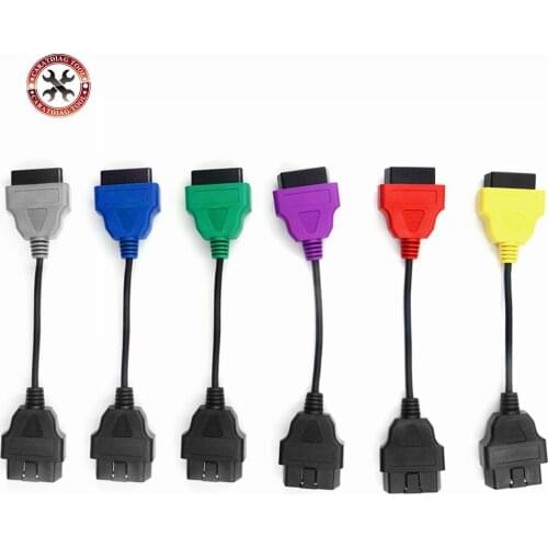 For Fiat ECU 6 pcs Cables for F-IAT ECU Scan & Multiecuscan Adaptor OBD2 Connector Diagnostic Adapter Cable Free Shipping