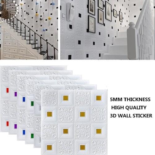 70*70cm Self-Adhesive 3D Brick Wall Sticker Roof Ceiling Decoration Background Roughcast House Bedroom Living Room Wall Stickers
