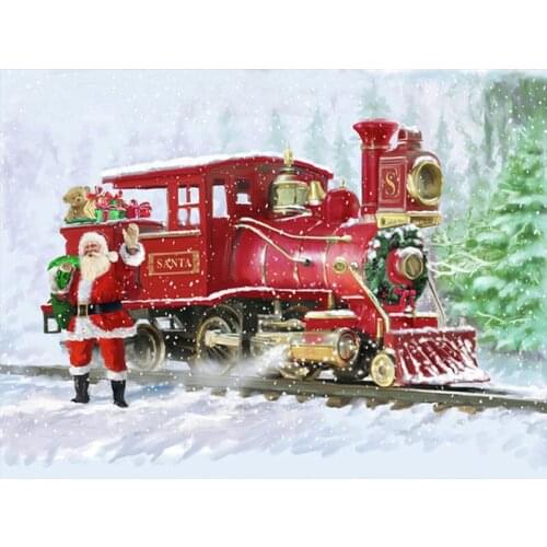 DIY 5D Diamond Painting Christmas Full Square Rhinestone Diamond Mosaic Santa Claus Train Embroidery Cartoon Home Decor NEW