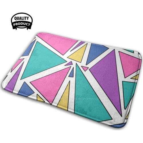 White 80’S E Pattern 3D Household Goods Mat Rug Carpet Cushion Pattern 80 Colorful Bold Fun