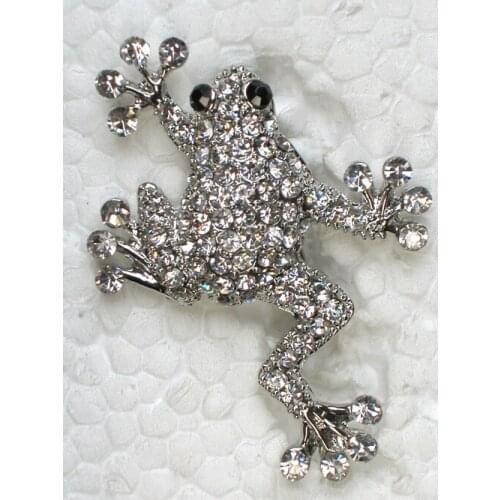 Clear Rhinestone Frog Pin brooches C559 A