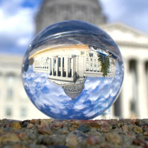 C&H Clear Crystal Ball with Stand, 2-3/6" /60mm Art Decor K9 Crystal Prop for Photography Decoration