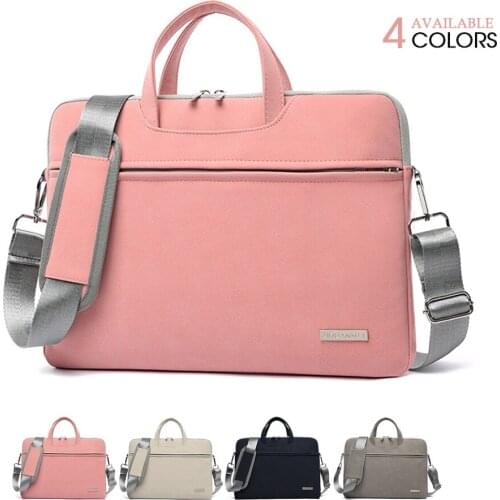 PU Leather Women 15.6 Laptop Case Briefcase for Macbook Air 13 13.3 14 15 men Handbag Shoulder Mouse Bag