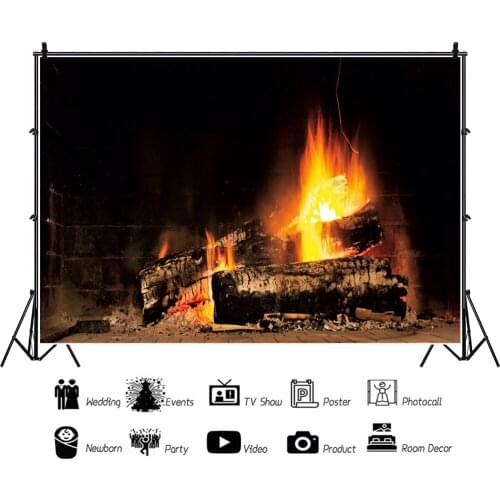 Night Bonfire Children Backdrops Photography Warm Sparkle Family Reunion Party Photo Background for Shooting Decor