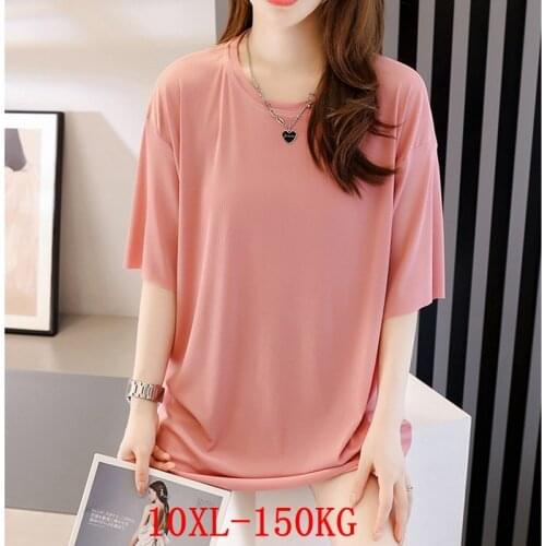 Large size womens T-shirt cat plus size 7XL 8XL 9XL 10XL summer round neck short sleeve loose plus size white big T-shirt top