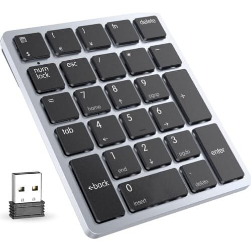 Havit 2.4G Wireles Mini Numeric Keyboard Scissor-Switch Keys Multi-Function 26-Key Keypad for Laptop Desktop Surface Pro